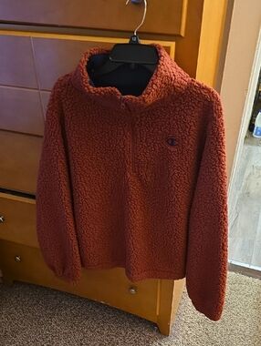 Champion Rust Sherpa Quarter-Zip Pullover